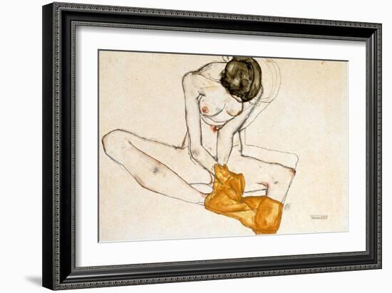 Female Nude, 1901-1918-Egon Schiele-Framed Giclee Print