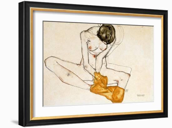 Female Nude, 1901-1918-Egon Schiele-Framed Giclee Print