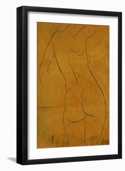 Female Nude, Back View-Eric Gill-Framed Giclee Print