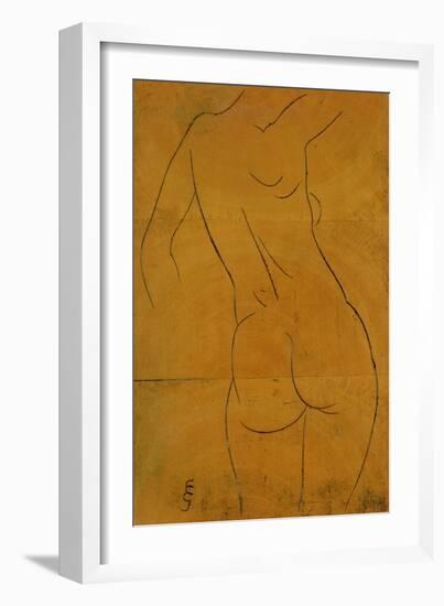 Female Nude, Back View-Eric Gill-Framed Giclee Print