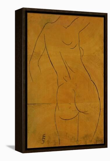 Female Nude, Back View-Eric Gill-Framed Premier Image Canvas