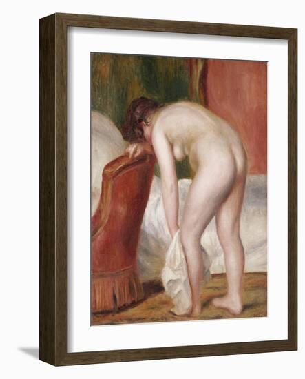 Female Nude Drying Herself, circa 1909-Pierre-Auguste Renoir-Framed Giclee Print