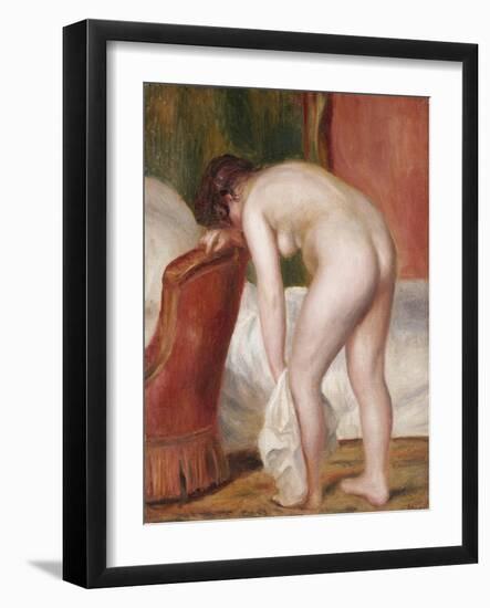 Female Nude Drying Herself, circa 1909-Pierre-Auguste Renoir-Framed Giclee Print