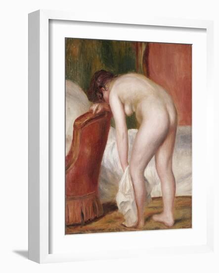 Female Nude Drying Herself, circa 1909-Pierre-Auguste Renoir-Framed Giclee Print