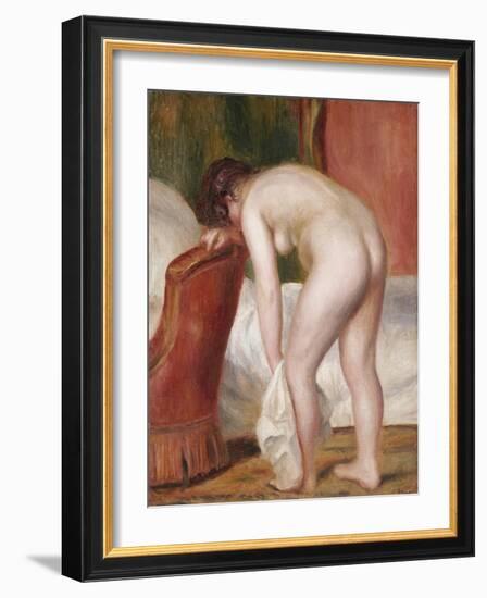 Female Nude Drying Herself, circa 1909-Pierre-Auguste Renoir-Framed Giclee Print