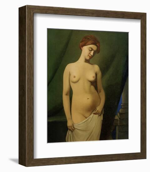 Female Nude, Green Curtain-Félix Vallotton-Framed Giclee Print