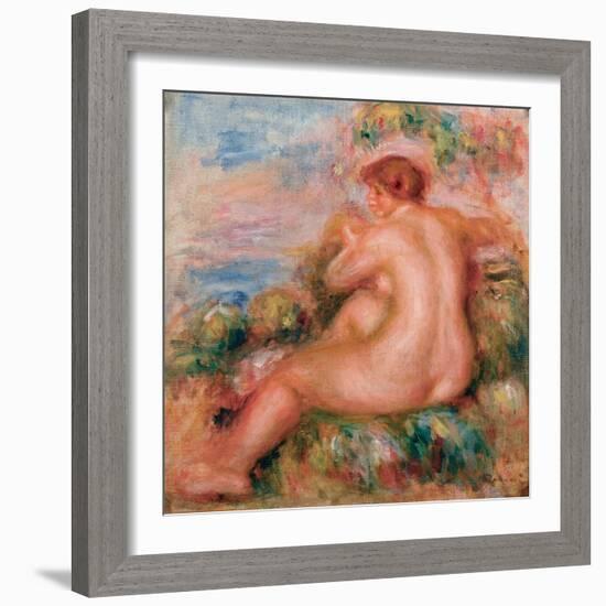 Female Nude in a Landscape, 1915-Pierre-Auguste Renoir-Framed Giclee Print