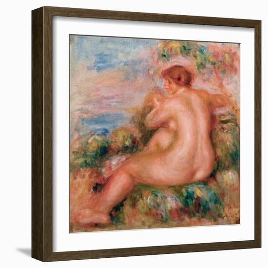 Female Nude in a Landscape, 1915-Pierre-Auguste Renoir-Framed Giclee Print