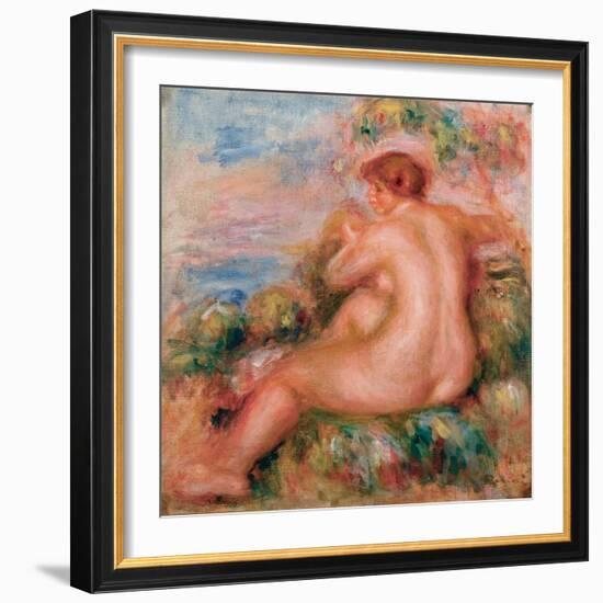 Female Nude in a Landscape, 1915-Pierre-Auguste Renoir-Framed Giclee Print