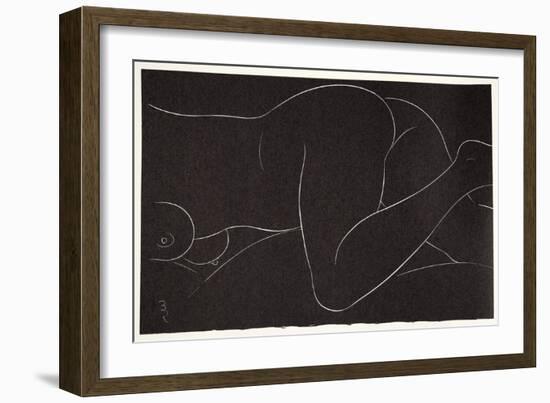 Female Nude Lying 2, 1937-Eric Gill-Framed Giclee Print