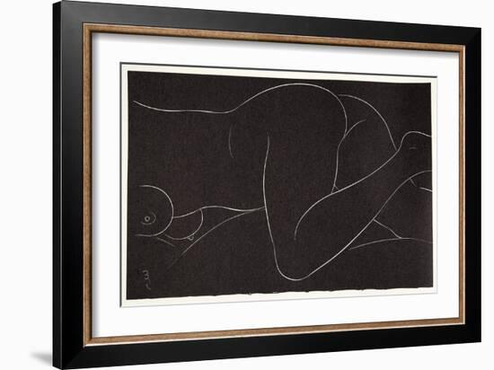 Female Nude Lying 2, 1937-Eric Gill-Framed Giclee Print