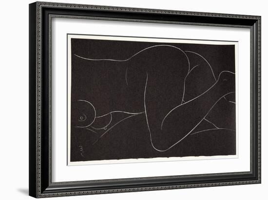 Female Nude Lying 2, 1937-Eric Gill-Framed Giclee Print