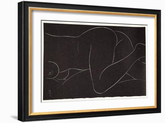 Female Nude Lying 2, 1937-Eric Gill-Framed Giclee Print