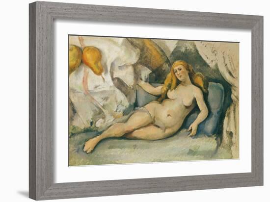 Female Nude on a Sofa-Paul Cézanne-Framed Giclee Print