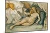 Female Nude on a Sofa-Paul Cézanne-Mounted Giclee Print