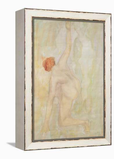 Female nude (pencil and w/c on paper)-Auguste Rodin-Framed Premier Image Canvas