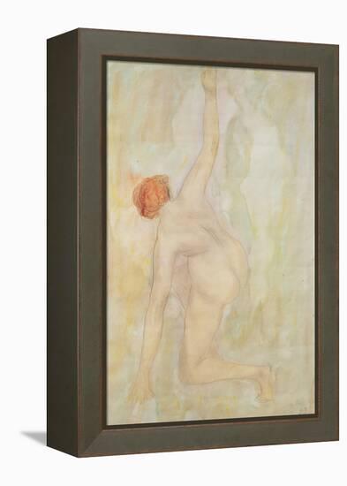 Female nude (pencil and w/c on paper)-Auguste Rodin-Framed Premier Image Canvas