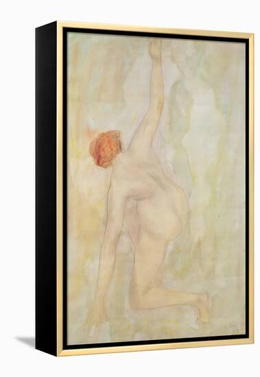 Female nude (pencil and w/c on paper)-Auguste Rodin-Framed Premier Image Canvas