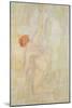 Female nude (pencil and w/c on paper)-Auguste Rodin-Mounted Giclee Print