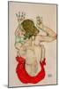 Female Nude Seated on Red Drapery-Egon Schiele-Mounted Giclee Print