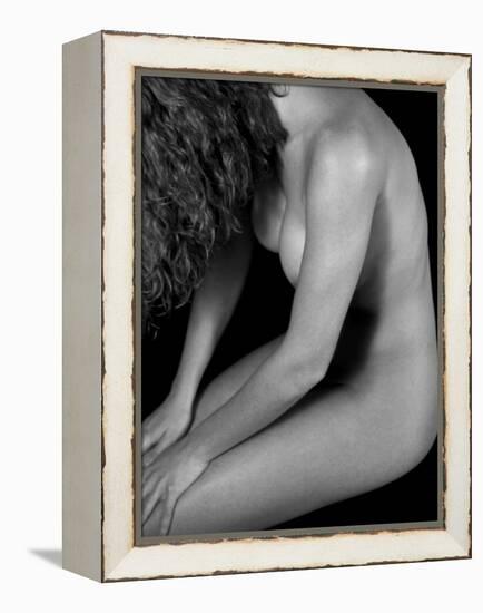 Female Nude Sitting with Face Covered by Long Hair-Winfred Evers-Framed Premier Image Canvas