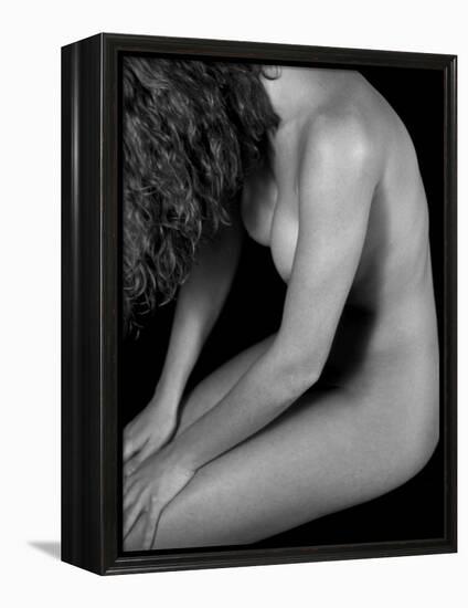 Female Nude Sitting with Face Covered by Long Hair-Winfred Evers-Framed Premier Image Canvas