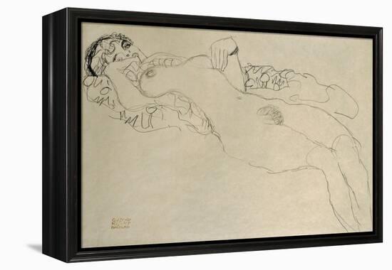 Female Nude Turned Left, 1914/15-Gustav Klimt-Framed Premier Image Canvas