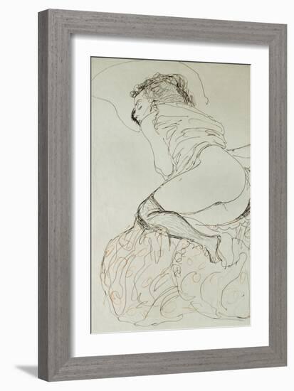 Female Nude, Turned to the Left, 1912-13-Gustav Klimt-Framed Giclee Print