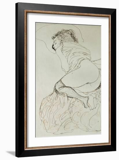 Female Nude, Turned to the Left, 1912-13-Gustav Klimt-Framed Giclee Print