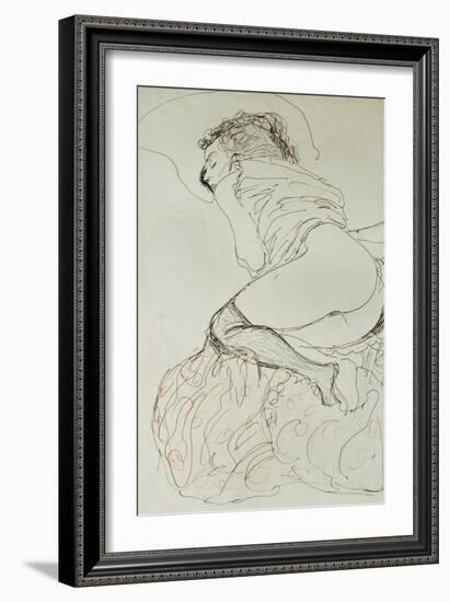 Female Nude, Turned to the Left, 1912-13-Gustav Klimt-Framed Giclee Print