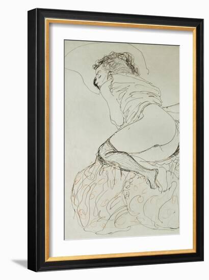 Female Nude, Turned to the Left, 1912-13-Gustav Klimt-Framed Giclee Print