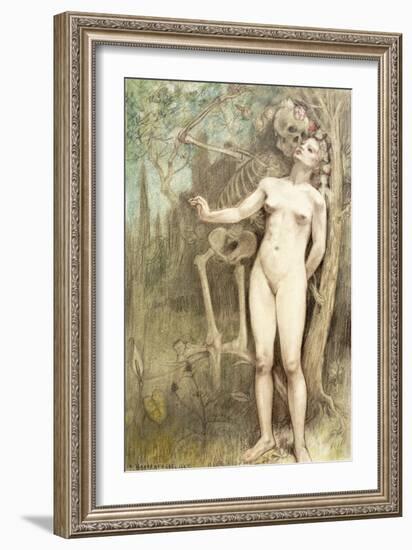 Female Nude with Death as a Skeleton, 1897-Armand Rassenfosse-Framed Giclee Print