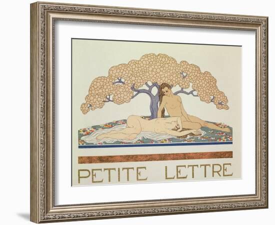 Female Nudes, Illustration from 'Les Mythes' by Paul Valery (1871-1945) Published 1923-Georges Barbier-Framed Giclee Print