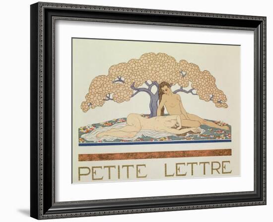Female Nudes, Illustration from 'Les Mythes' by Paul Valery (1871-1945) Published 1923-Georges Barbier-Framed Giclee Print
