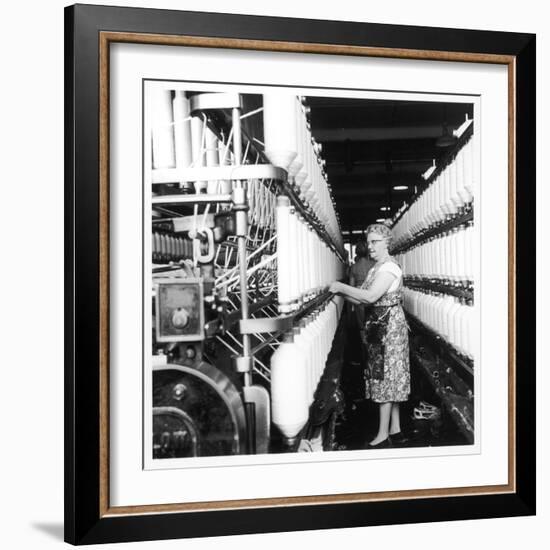 Female Operator, Howe Bridge, Lancashire-Henry Grant-Framed Photographic Print