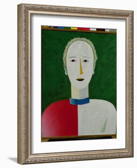 Female Portrait, 1928-32-Kasimir Malevich-Framed Giclee Print