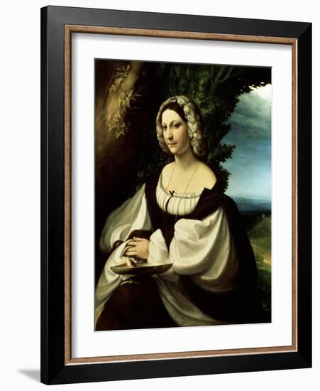 Female Portrait, C1518-Correggio-Framed Giclee Print