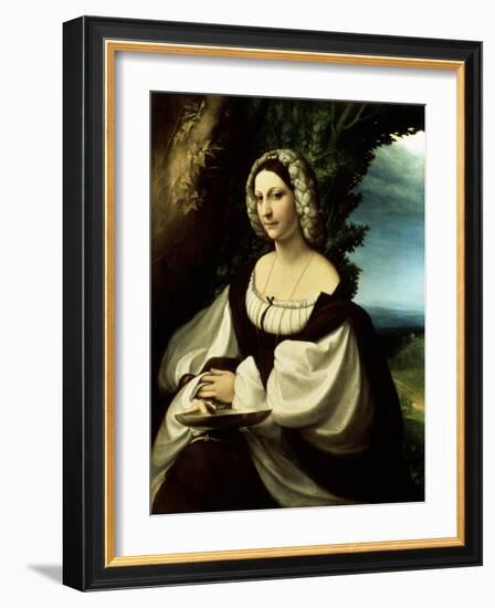 Female Portrait, C1518-Correggio-Framed Giclee Print