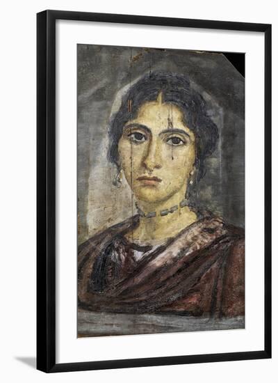 Female Portrait, Encaustic Painting on Wood, from Hawara, Roman Empire 2nd Century-null-Framed Giclee Print