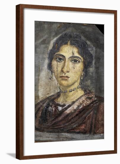 Female Portrait, Encaustic Painting on Wood, from Hawara, Roman Empire 2nd Century-null-Framed Giclee Print