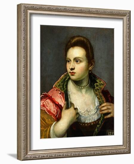 Female Portrait, Prolonged-Jacopo Robusti Tintoretto-Framed Giclee Print