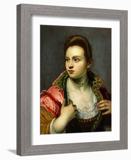 Female Portrait, Prolonged-Jacopo Robusti Tintoretto-Framed Giclee Print