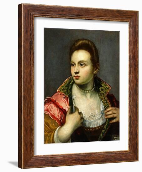 Female Portrait, Prolonged-Jacopo Robusti Tintoretto-Framed Giclee Print