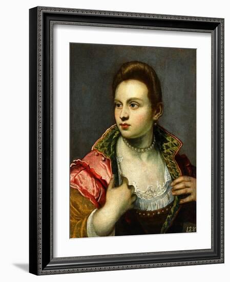 Female Portrait, Prolonged-Jacopo Robusti Tintoretto-Framed Giclee Print