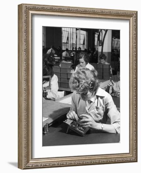 Female Production Line Worker-Heinz Zinram-Framed Photographic Print