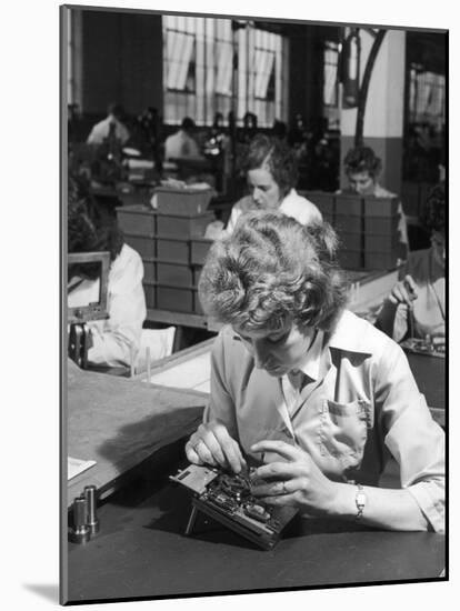 Female Production Line Worker-Heinz Zinram-Mounted Photographic Print