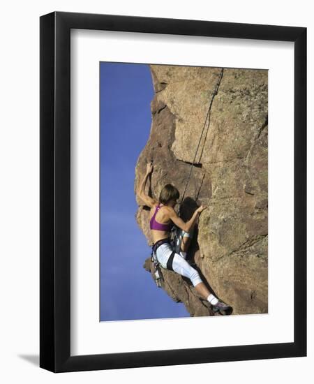 Female Rock Climber-null-Framed Photographic Print