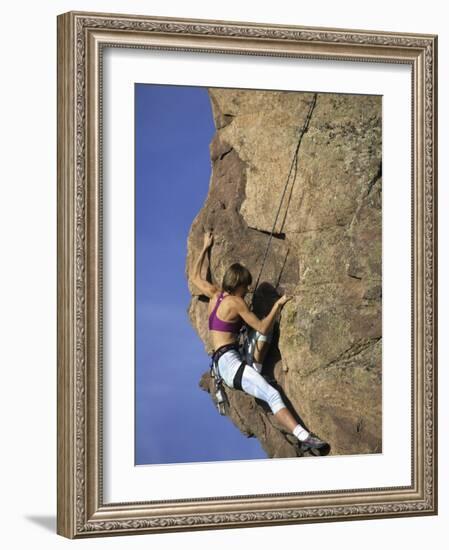 Female Rock Climber-null-Framed Photographic Print