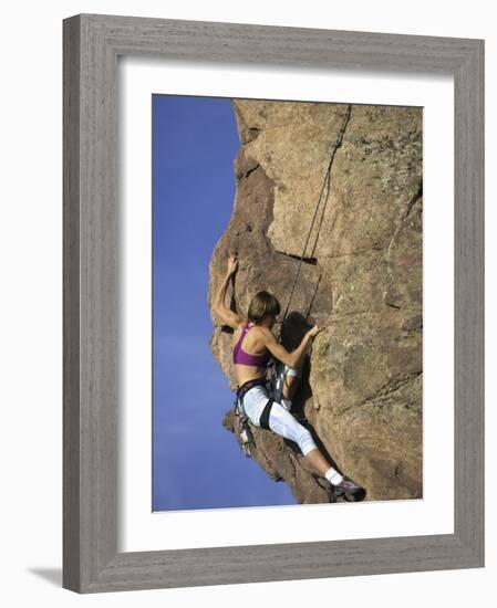 Female Rock Climber-null-Framed Photographic Print