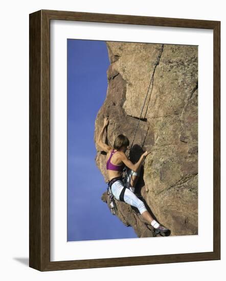 Female Rock Climber-null-Framed Photographic Print